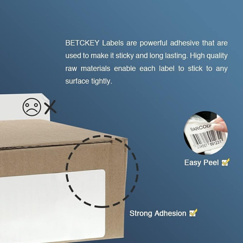 BETCKEY - Compatible Barcode Labels Replacement for Brother DK-1209 (2.4" x 1.1"), Use with Brother QL Label Printers [10 Rolls + 2 Reusable Cartridges] - Image 5